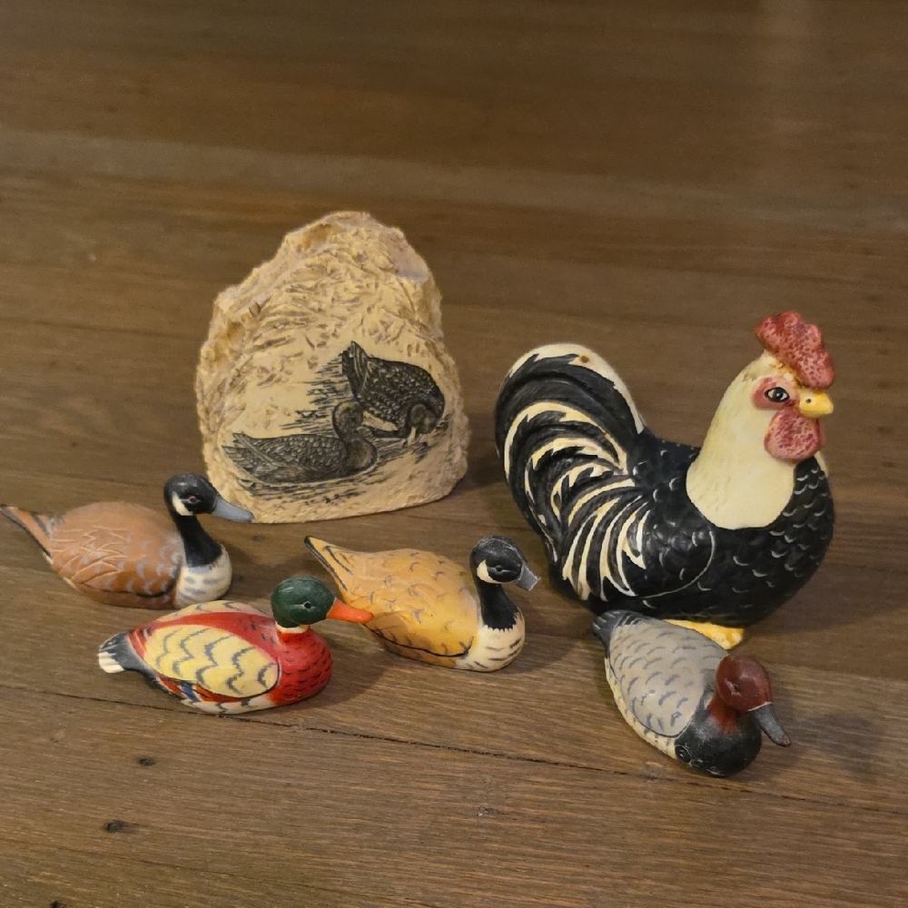 Duck Bundle: Some Sakura &  Enesco Pieces Lot Of 6/ 5 Duck & 1 Chicken